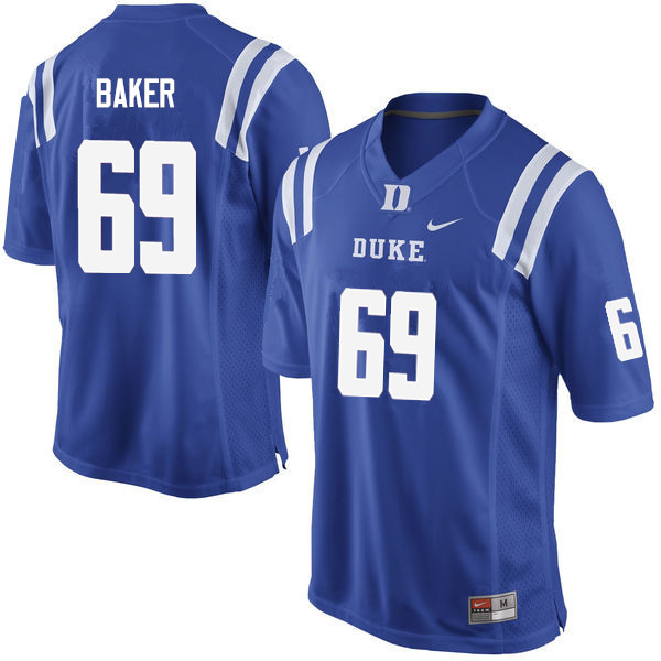 Men #69 Zach Baker Duke Blue Devils College Football Jerseys Sale-Blue